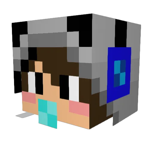 wenwolf Minecraft avatar head, 3D render