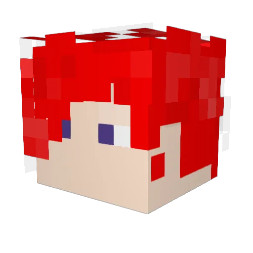 wenxin1 Minecraft avatar head, 3D render