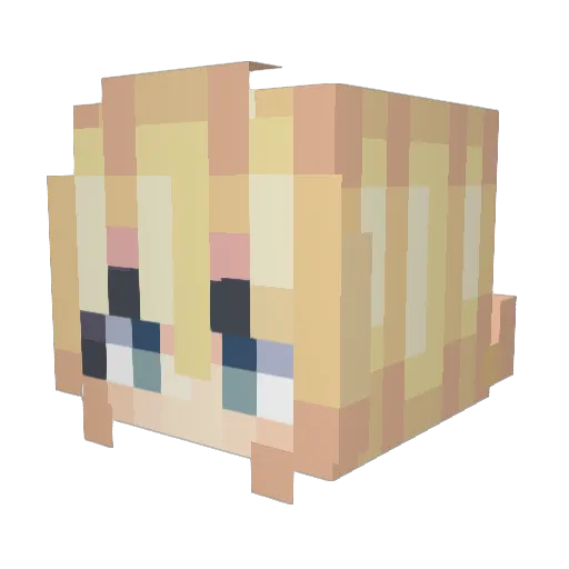 weoubi Minecraft avatar head, 3D render