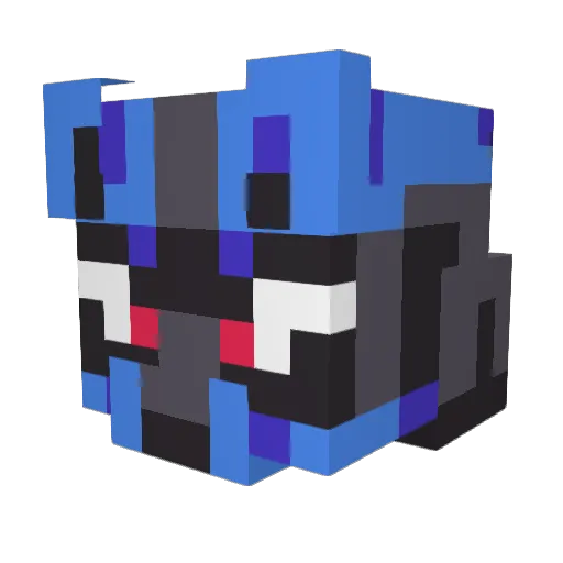 wepurple Minecraft avatar head, 3D render
