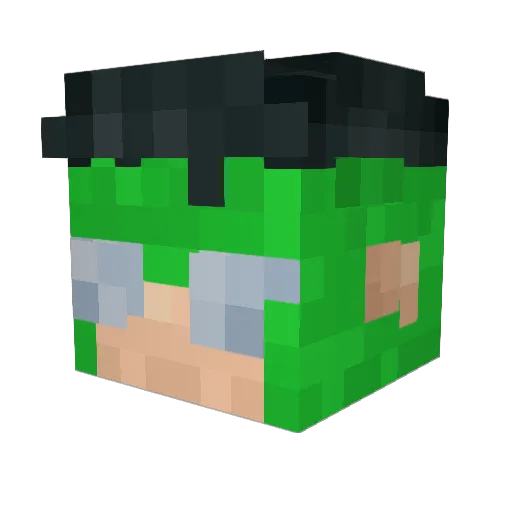 weqcs Minecraft avatar head, 3D render
