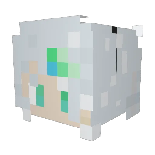 weqwper Minecraft avatar head, 3D render