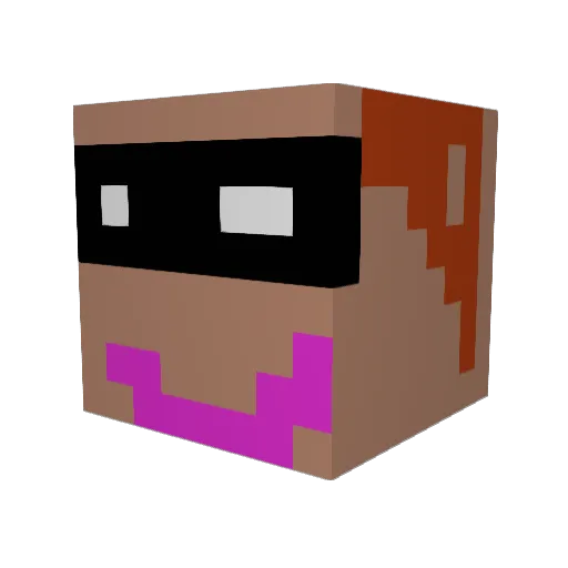 wertaniwe Minecraft avatar head, 3D render