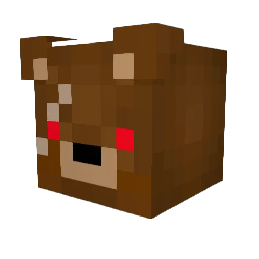 wesabear Minecraft avatar head, 3D render