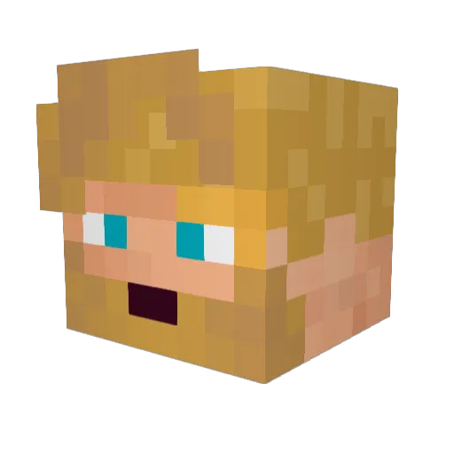 wesdan_ Minecraft avatar head, 3D render