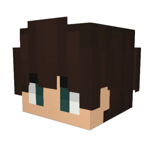 wesleyevers_real Minecraft avatar head, 3D render