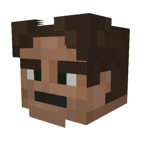 wesleyjustin Minecraft avatar head, 3D render