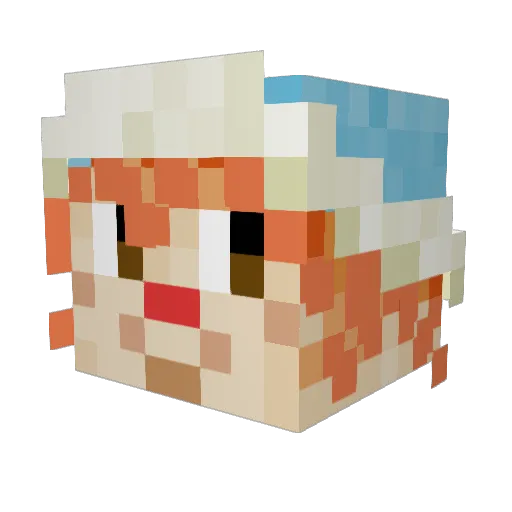 wetchops Minecraft avatar head, 3D render