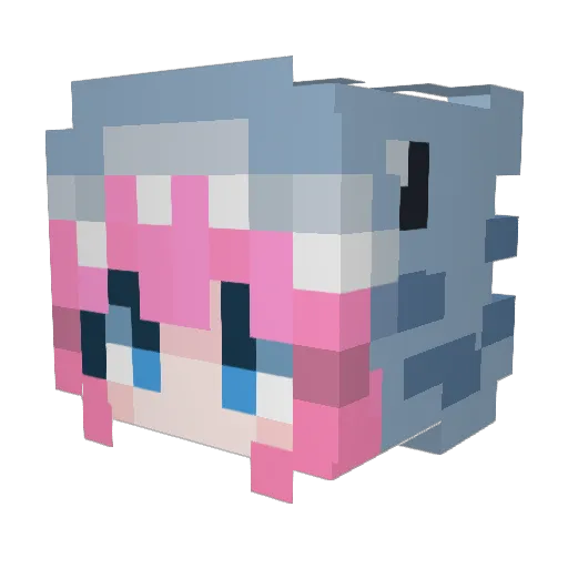 wetflame Minecraft avatar head, 3D render