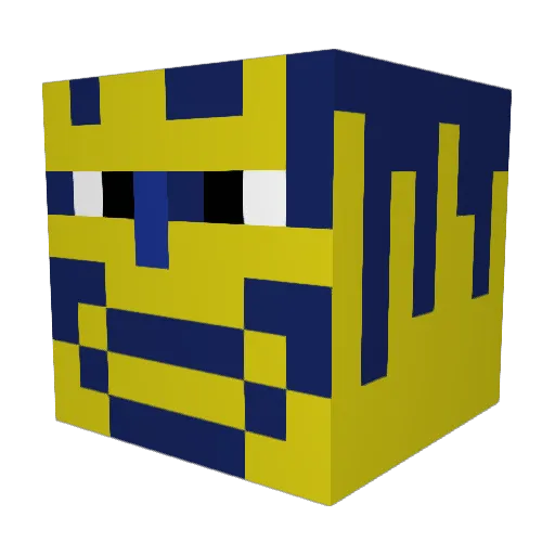wewdyudv Minecraft avatar head, 3D render