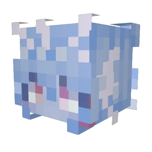 wful Minecraft avatar head, 3D render