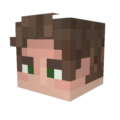 wh4te Minecraft avatar head, 3D render
