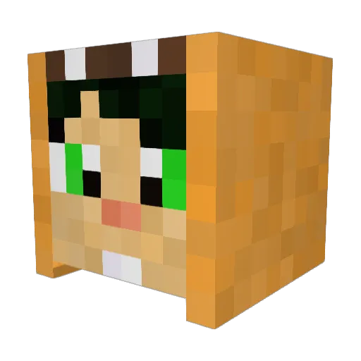 wha_li Minecraft avatar head, 3D render