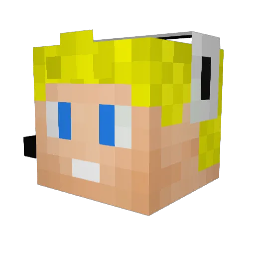 whacknal Minecraft avatar head, 3D render