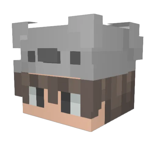 whatcam Minecraft avatar head, 3D render
