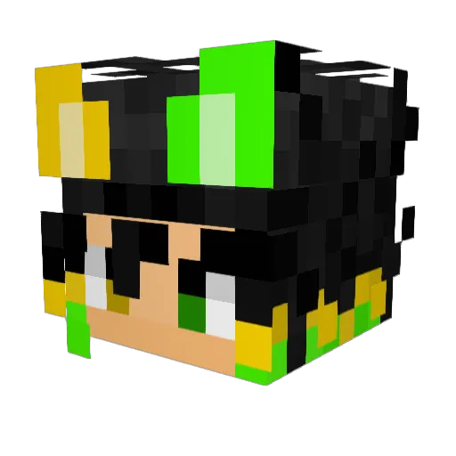 whateverq Minecraft avatar head, 3D render