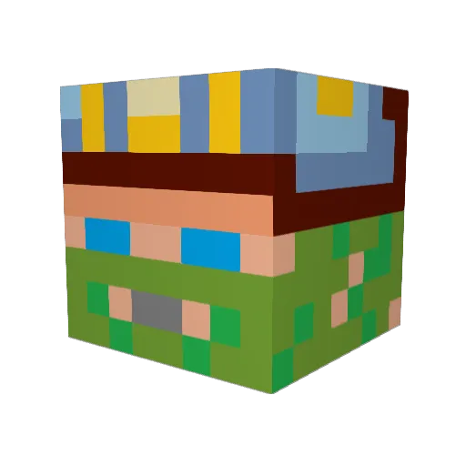 whatthe4355 Minecraft avatar head, 3D render