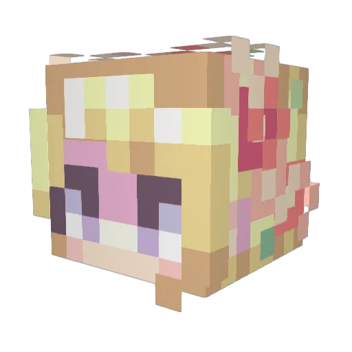 whdu Minecraft avatar head, 3D render