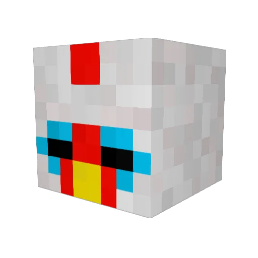 where_funny Minecraft avatar head, 3D render