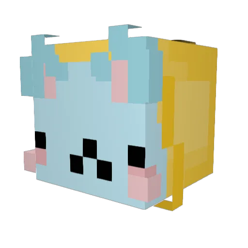 whereon Minecraft avatar head, 3D render