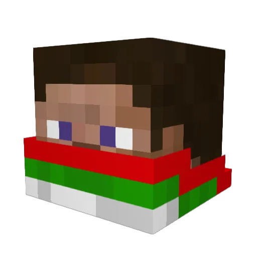 whilebaltic Minecraft avatar head, 3D render