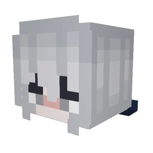 whilesssss Minecraft avatar head, 3D render