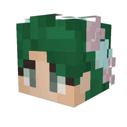 whilomm Minecraft avatar head, 3D render