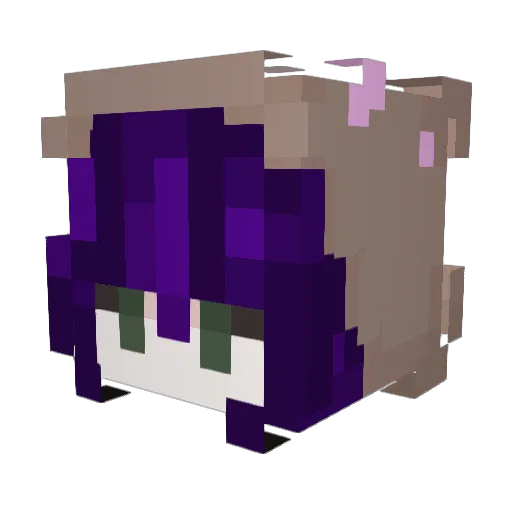 whimmyx Minecraft avatar head, 3D render