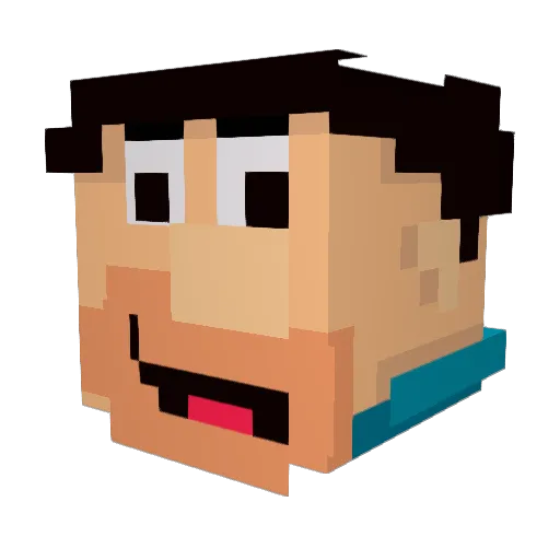 whise Minecraft avatar head, 3D render
