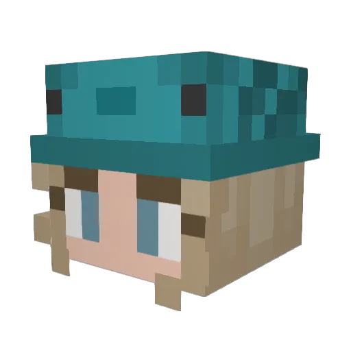 whiskeycodo Minecraft avatar head, 3D render