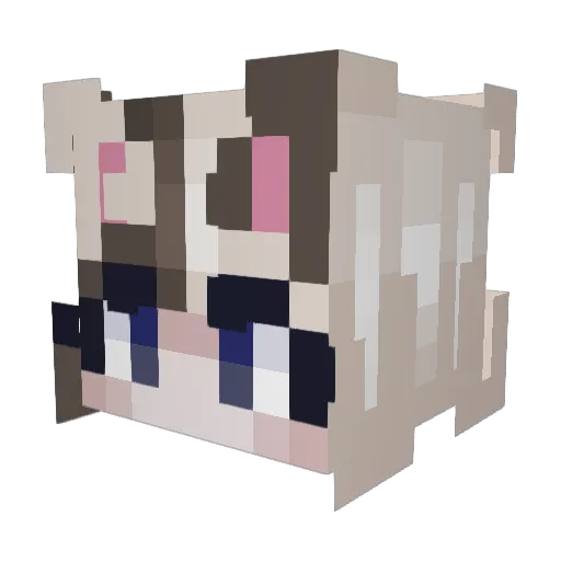 whisssssk Minecraft avatar head, 3D render