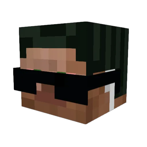 whiteAS7 Minecraft avatar head, 3D render