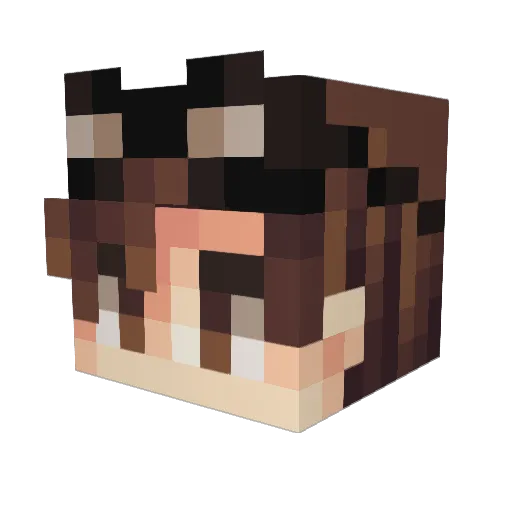 whiteAaad Minecraft avatar head, 3D render