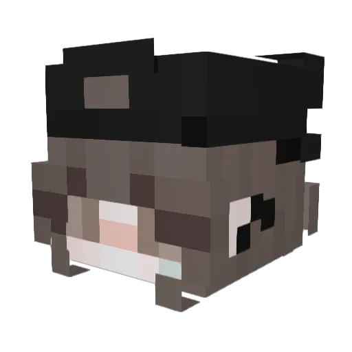 whiteCesium Minecraft avatar head, 3D render