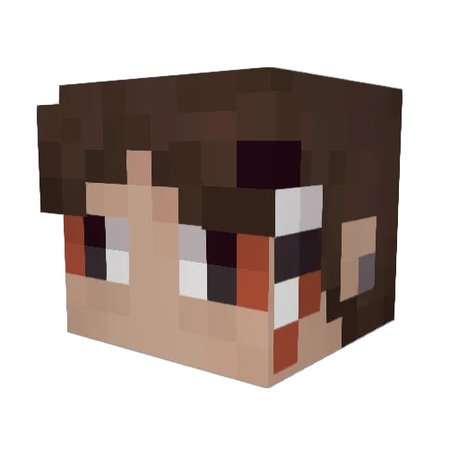 white_shadow_AAa Minecraft avatar head, 3D render