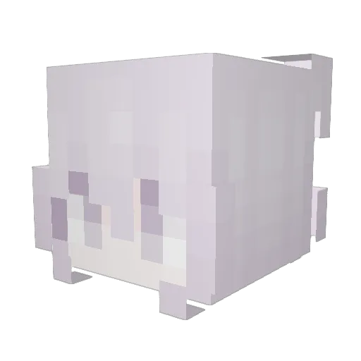 whitecat Minecraft avatar head, 3D render