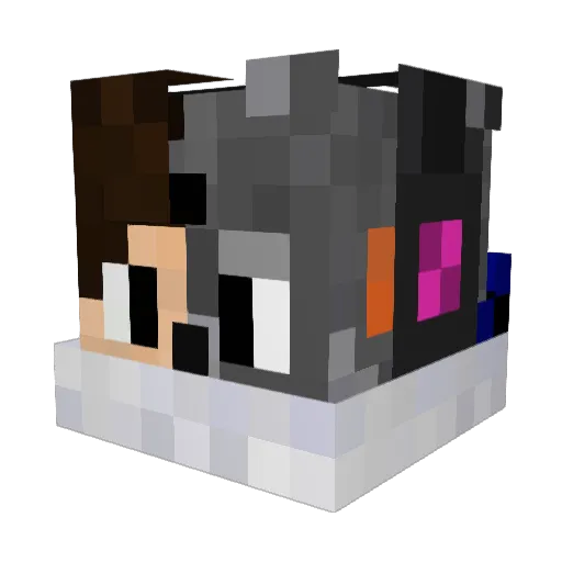 whitecuz Minecraft avatar head, 3D render