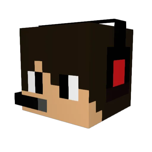 whitefangus Minecraft avatar head, 3D render