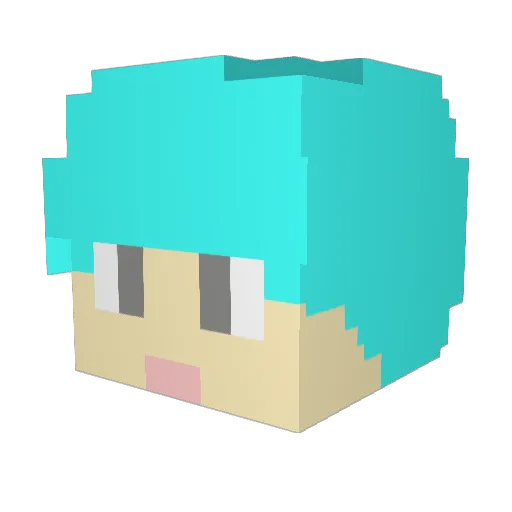 whitefox00 Minecraft avatar head, 3D render