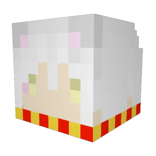 whitefox_snow Minecraft avatar head, 3D render