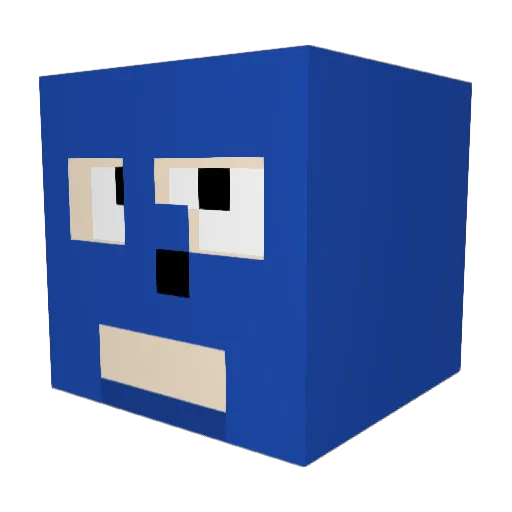 whitegandhi Minecraft avatar head, 3D render