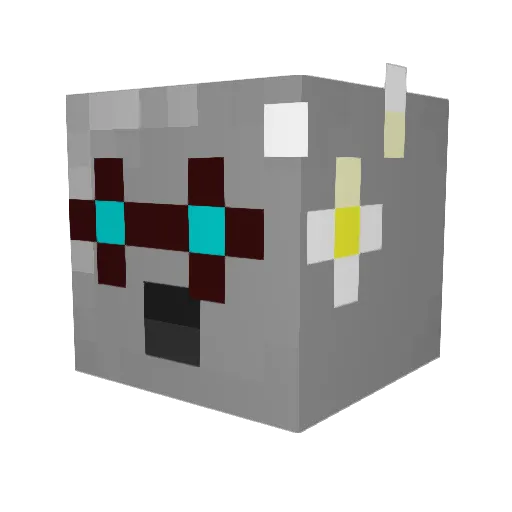 whitegem Minecraft avatar head, 3D render