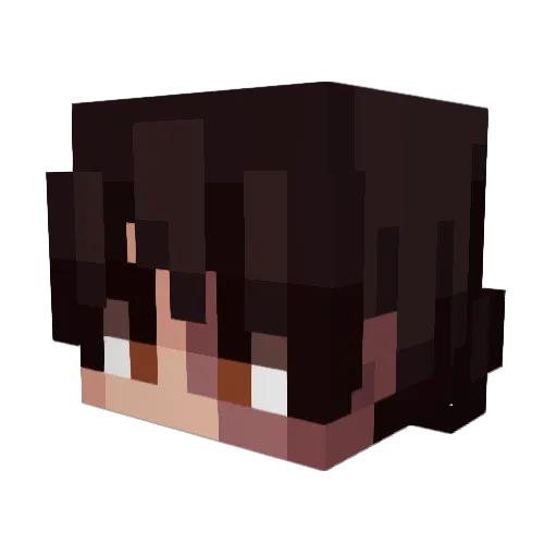 whitekira Minecraft avatar head, 3D render