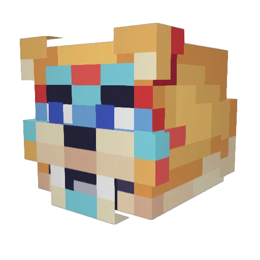whitekruk Minecraft avatar head, 3D render