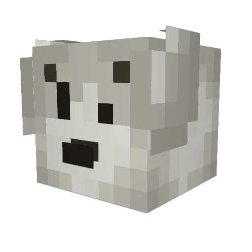 whitekx Minecraft avatar head, 3D render