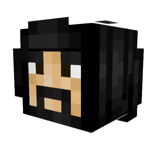 whitemage Minecraft avatar head, 3D render