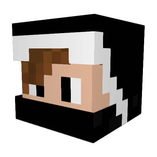 whitemityc Minecraft avatar head, 3D render