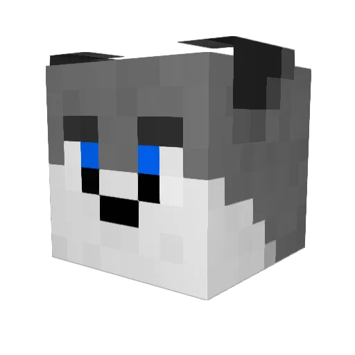 whitepawz Minecraft avatar head, 3D render