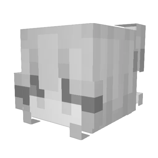 whiterow Minecraft avatar head, 3D render