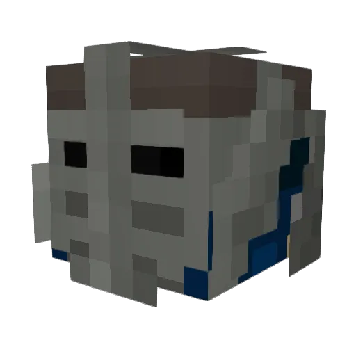 whiterula Minecraft avatar head, 3D render